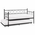 Letto in metallo con letto estraibile e materassi in schiuma