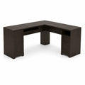 Scrivania angolare in legno con cassetti Marrone 140x140x76 cm