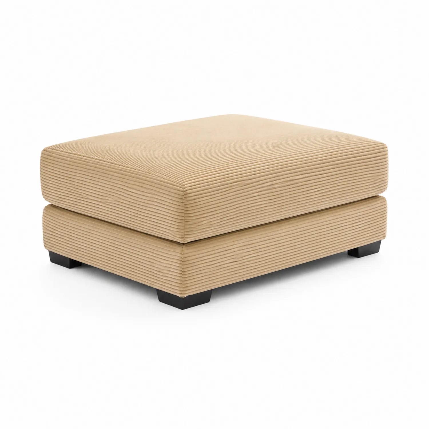 Pouf rettangolare in velluto a coste beige