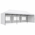 Gazebo Pieghevole 6x3m Bianco in Acciaio e Poliestere