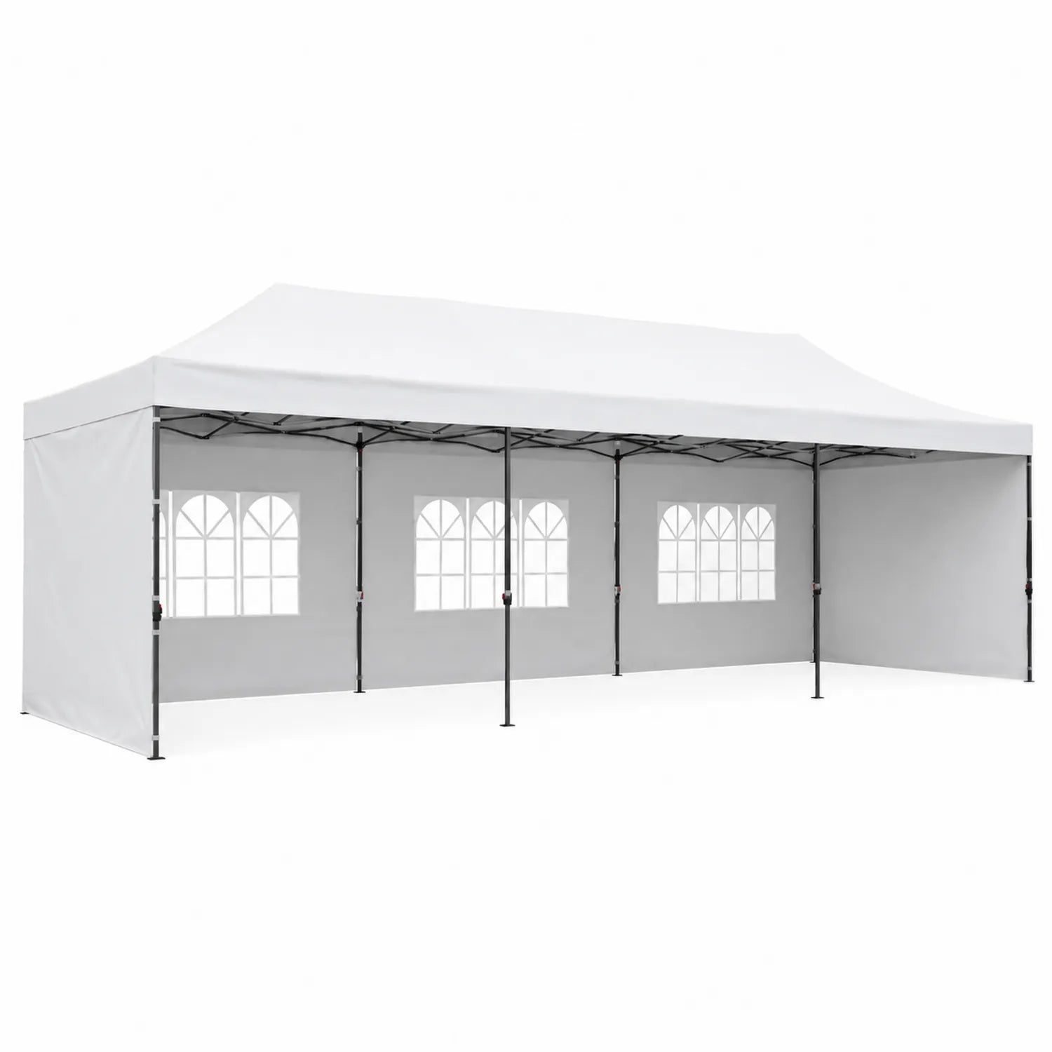 Gazebo Pieghevole 6x3m Bianco in Acciaio e Poliestere