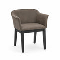Sedia in tessuto con gambe in legno Marrone