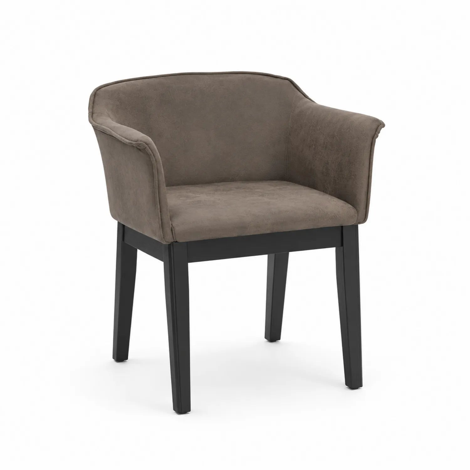 Sedia in tessuto con gambe in legno Marrone