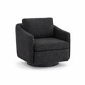 Sedia girevole in tessuto poliestere grigio scuro con base in metallo