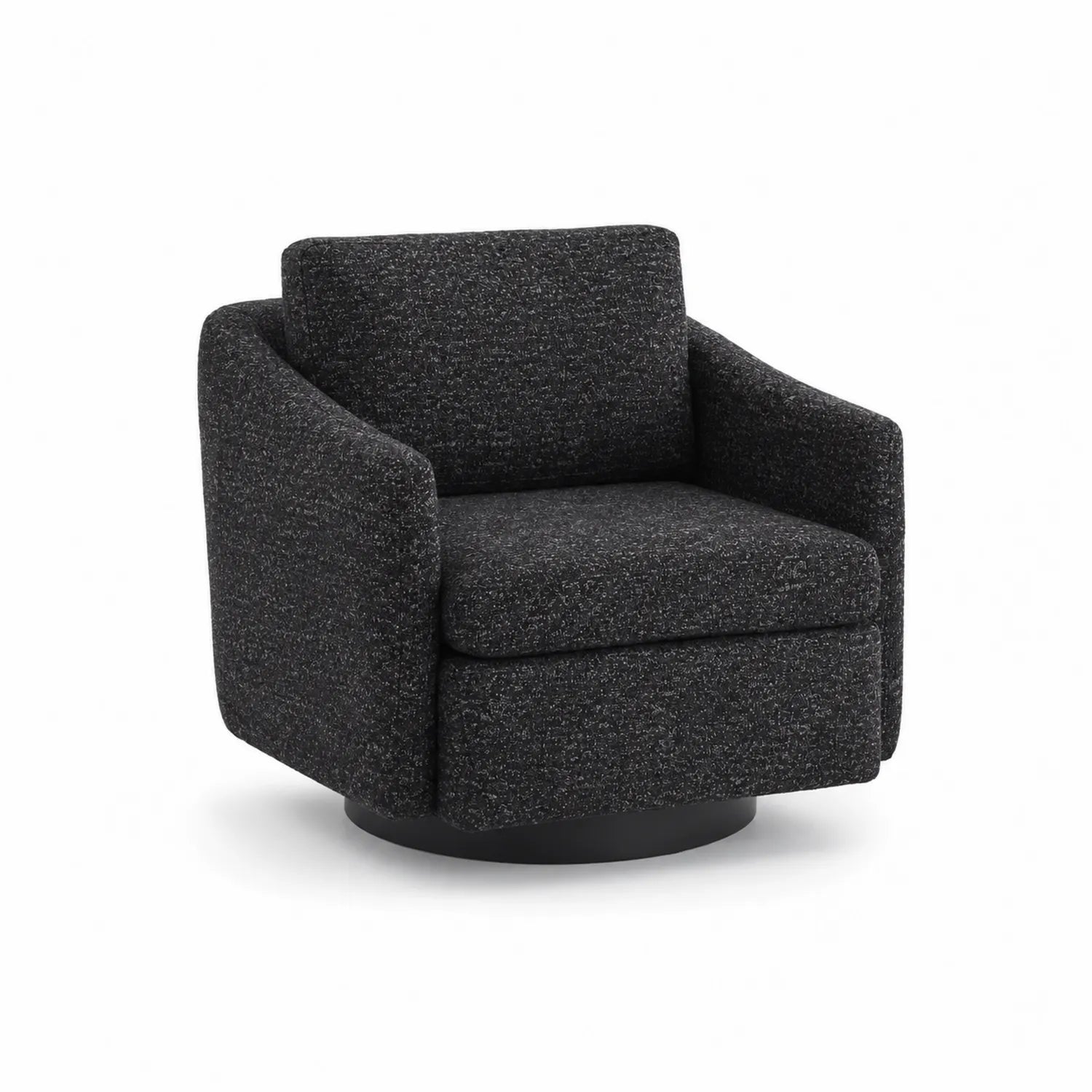 Sedia girevole in tessuto poliestere grigio scuro con base in metallo