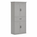 Armadio in Legno con 4 Porte e 1 Cassetto Grigio