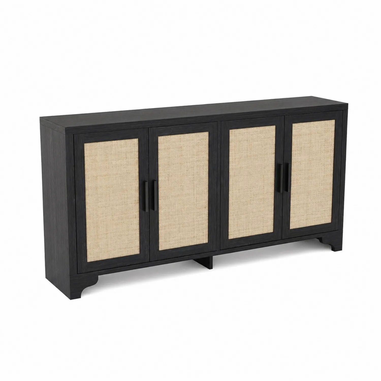 Madia in Legno con Ante in Rattan