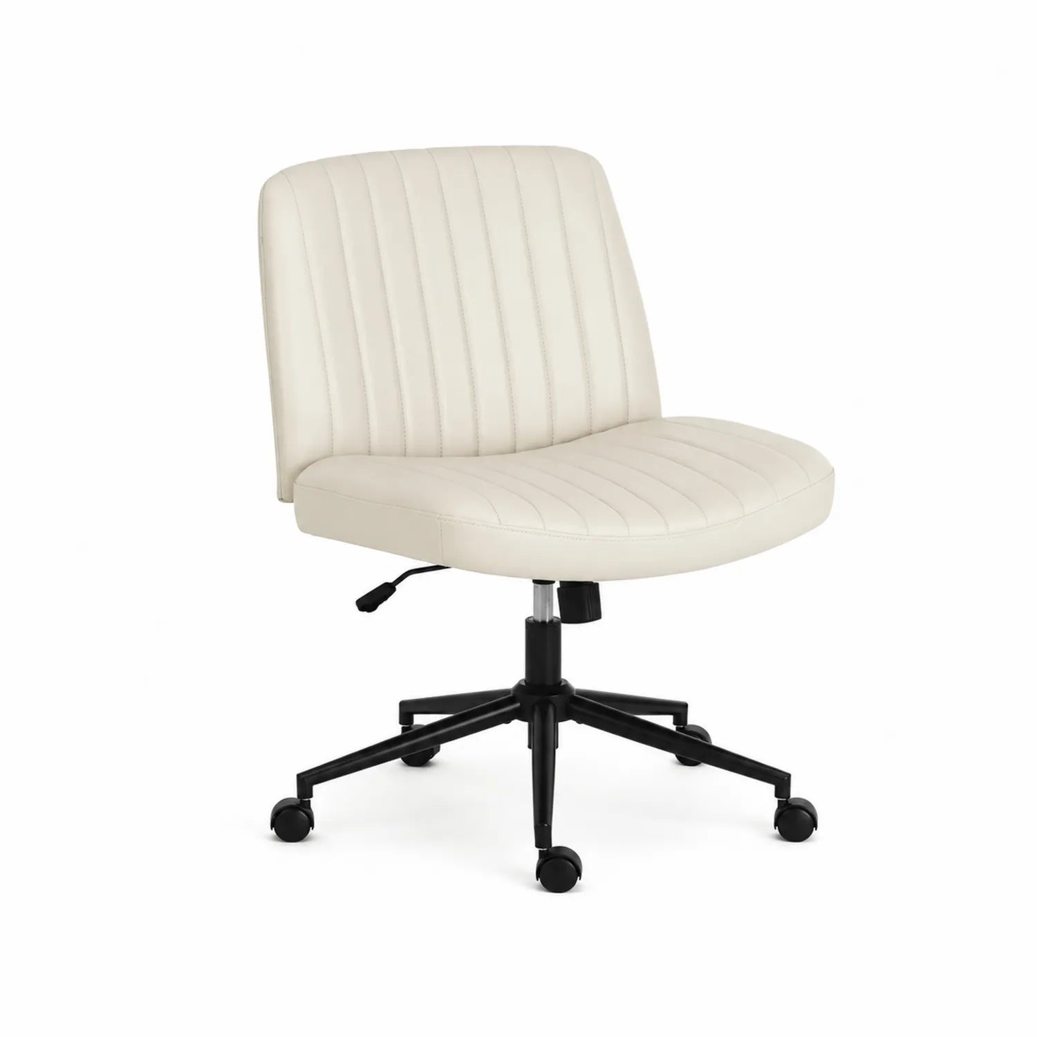 Sedia girevole in ecopelle con base in metallo
