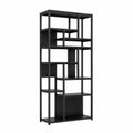 Scaffale in legno nero design asimmetrico 180x80x30 cm
