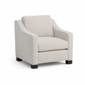 Poltrona in Tessuto Beige con Struttura in Legno