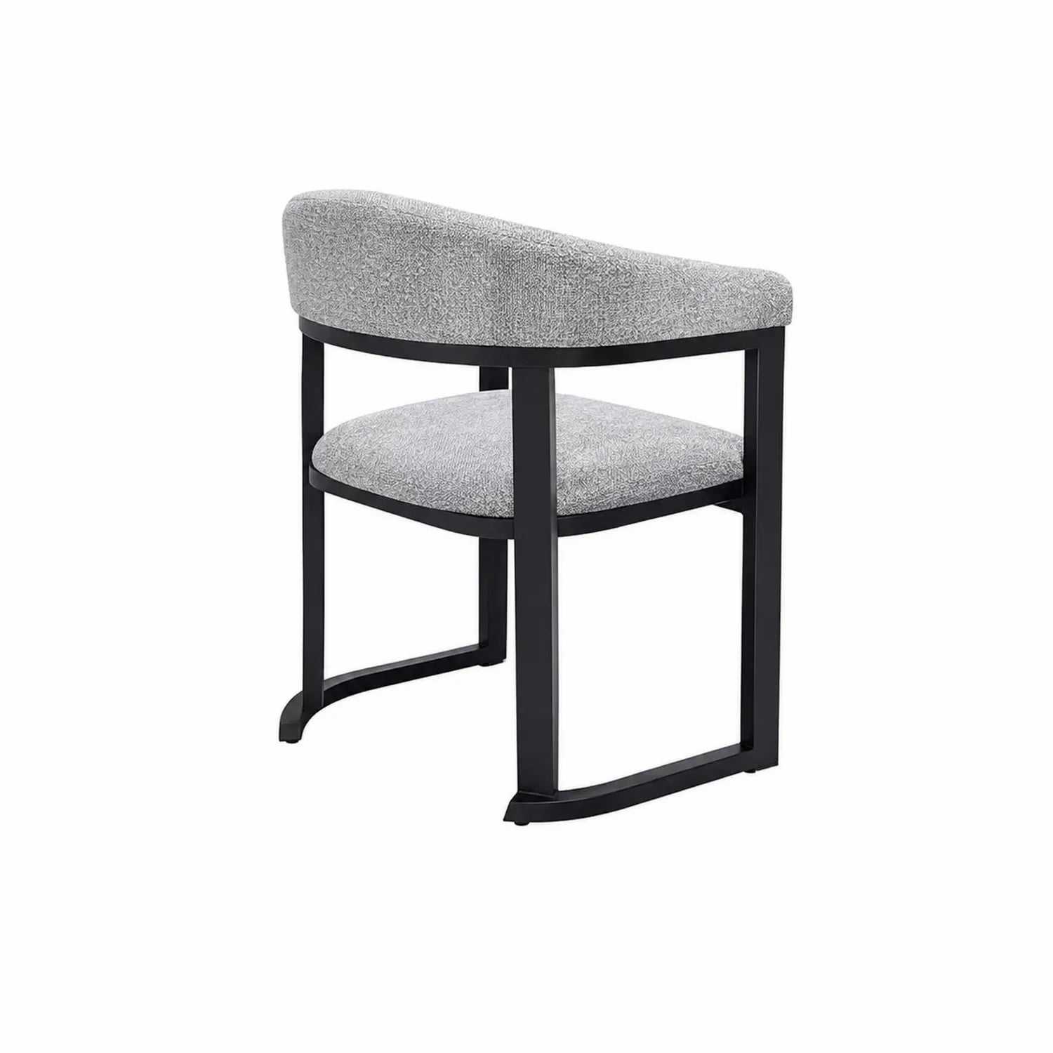 Sedia in tessuto poliestere grigio con struttura in metallo