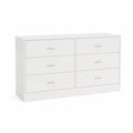 Cassettiera a 6 cassetti in MDF Bianco 120x40x75 cm