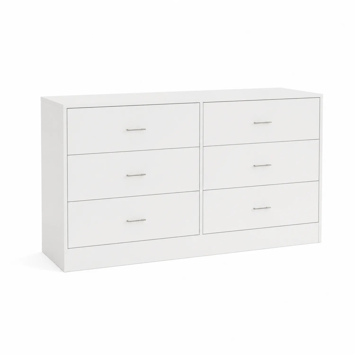 Cassettiera a 6 cassetti in MDF Bianco 120x40x75 cm