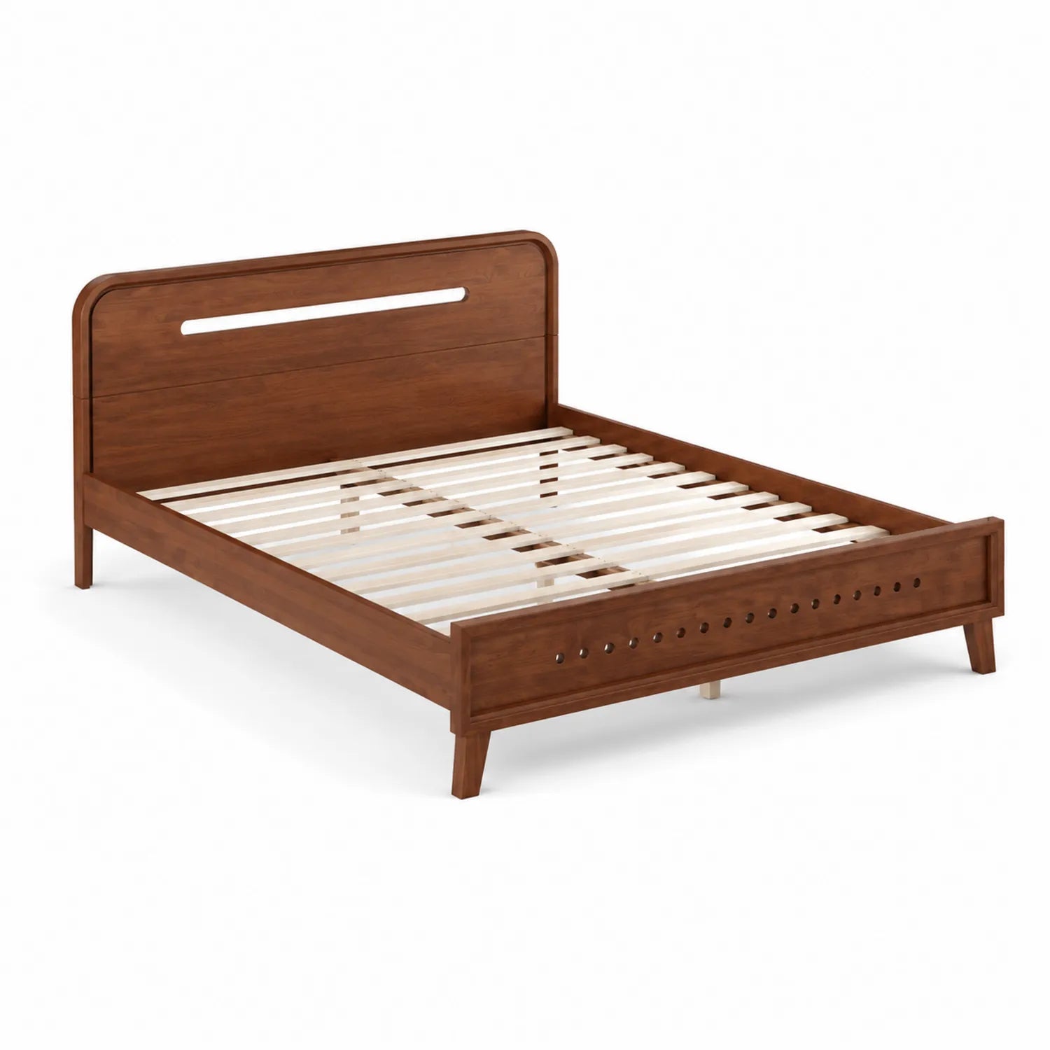 Letto matrimoniale in legno massello marrone 200x160 cm