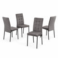 Set di 4 sedie in velluto con gambe in metallo