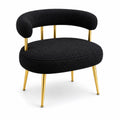 Sedia in tessuto nero con gambe dorate