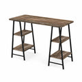 Scrivania in Legno e Metallo con Ripiani 120x60x75 cm