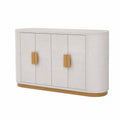 Credenza in legno bianco con maniglie in legno