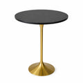 Tavolo rotondo in marmo con base in ottone, diametro 80 cm