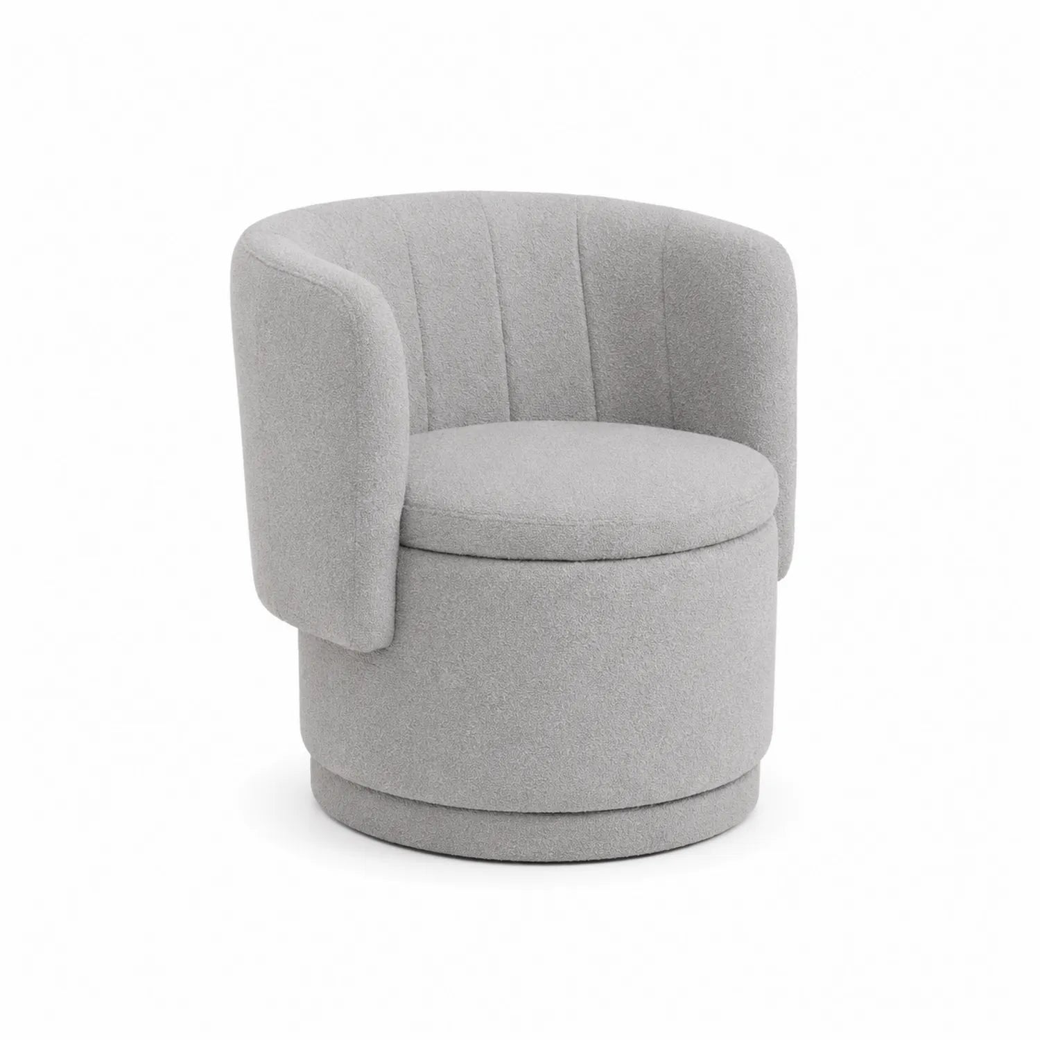 Poltrona girevole in tessuto poliestere grigia 80 x 80 x 75 cm