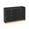 Cassettiera nera in MDF e metallo con 10 cassetti