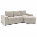 Divano ad angolo in tessuto con chaise longue Tessuto Beige