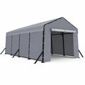 Gazebo in Metallo Grigio con Telo in PVC 9x3x2.7m