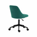 Sedia da ufficio in tessuto verde regolabile con base girevole