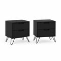 Set di 2 comodini in legno e metallo neri