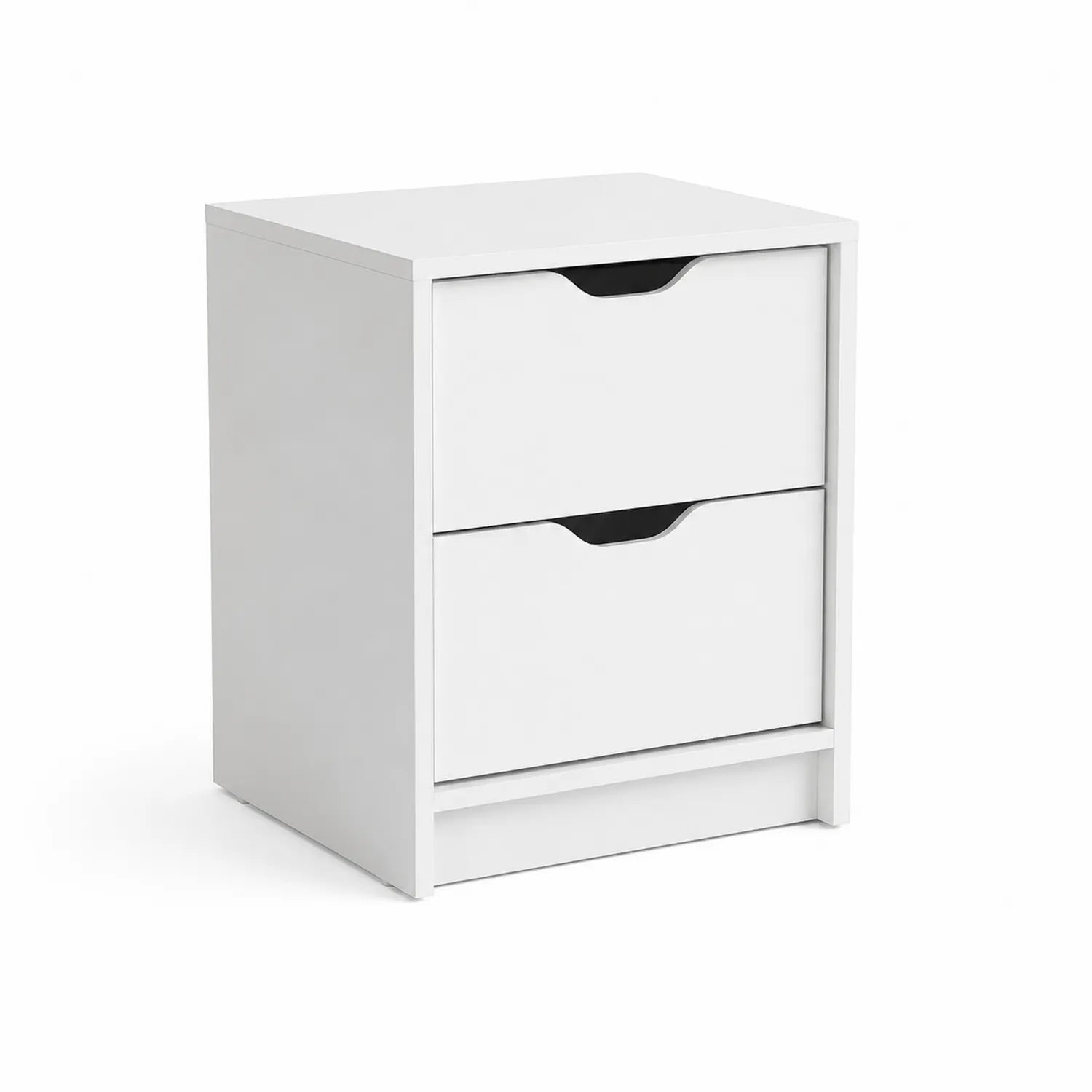 Comodino con 2 Cassetti in MDF Bianco