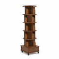 Scaffale girevole in legno di noce con rotelle 180 cm
