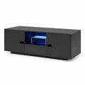 Mobile TV nero con LED, MDF e vetro temperato