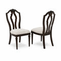 Set di sedie in legno con sedile in tessuto beige