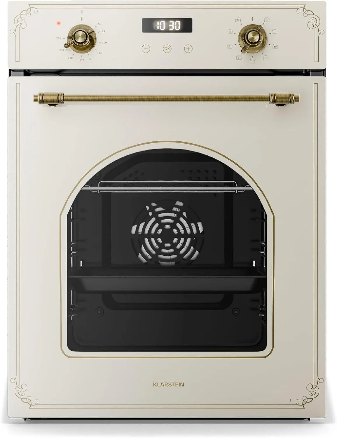 Klarstein Forno elettrico, 45cm, 49 L, 9 programmi, classe energetica E, da incasso, timer, vapore, stretto, rimovibile, nero, Elizabeth Slim