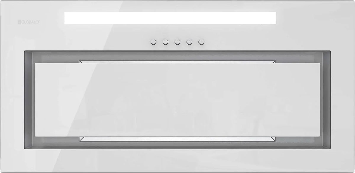 Cappa aspirante, 60 cm, cappa da cucina, illuminazione LED, da incasso, bianco, 3 White, ventilatore piatto, cappa sottopiano con illuminazione