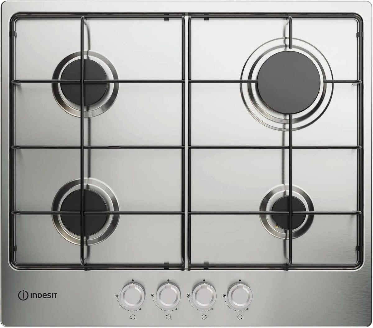 Piano cottura a gas, 58 cm, acciaio inox, fornello a gas, Indesit THP 642 IX, I 1