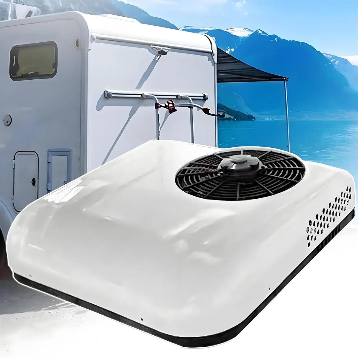 Condizionatore 8530BTU, 24 V, Condizionatore d'aria per camper 8530BTU Unità CA sul tetto non canalizzata a raffreddamento rapido con telecomando per