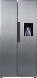 6 cm breit, Stand Side-by-Side Kombination, 440 L, NoFrost, PKM SBS440NFWDESI, regelbares Thermostat, 83, Silber, Wasserspender