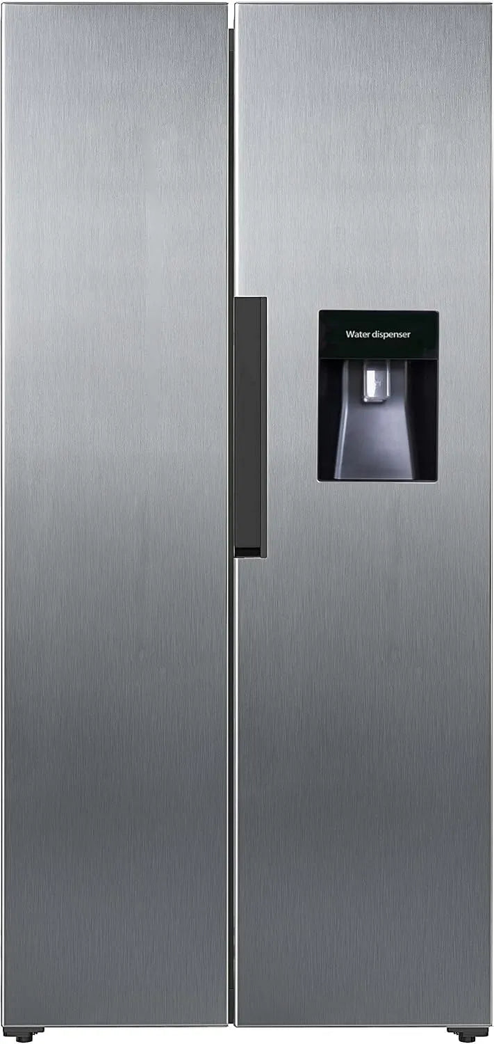 6 cm breit, Stand Side-by-Side Kombination, 440 L, NoFrost, PKM SBS440NFWDESI, regelbares Thermostat, 83, Silber, Wasserspender