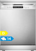 Lavastoviglie, 8 programmi, Midea MFD60S200X.1-IT, libera installazione, acciaio inox, Display a LED, Partenza Ritardata, Funzione di Mezzo Carico