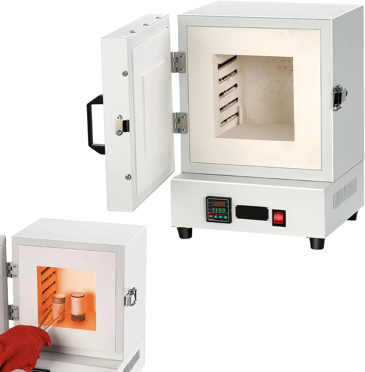 Forno elettrico, 2000 W, 2 zone di temperatura, Forno Chiuso Ad Alta Temperatura 1150°C, con Regolatore di Temperatura, per La Creazione di Gioielli E