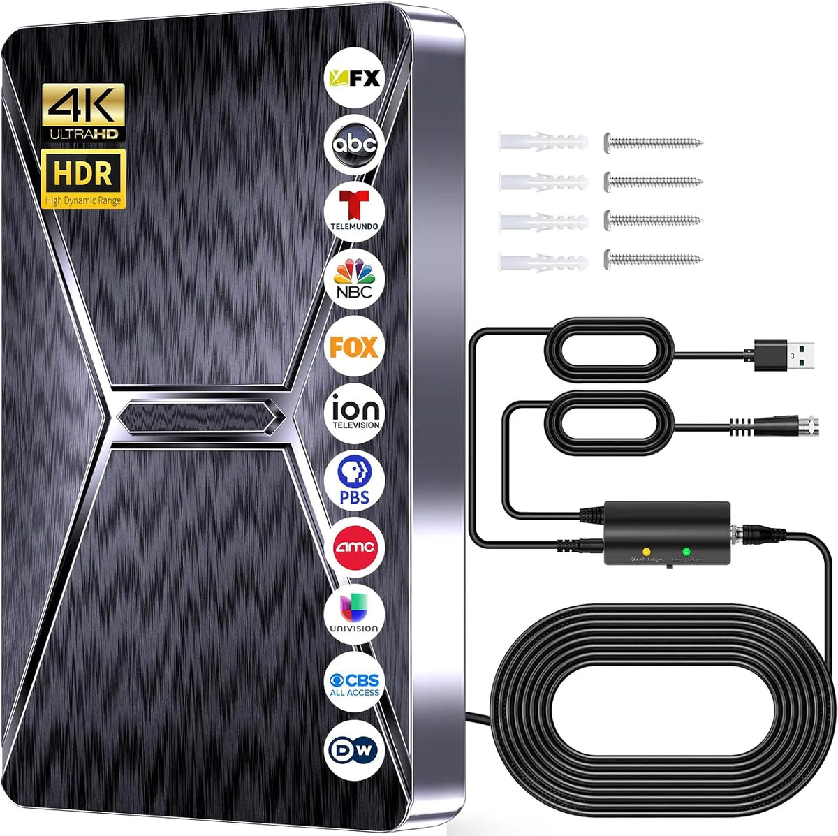 Smart TV 1080p, televisore, 4K UHD, portata oltre 5000 miglia, supporta 4K 8K tutti i televisori, antenna digitale HD per Smart TV, più forte con