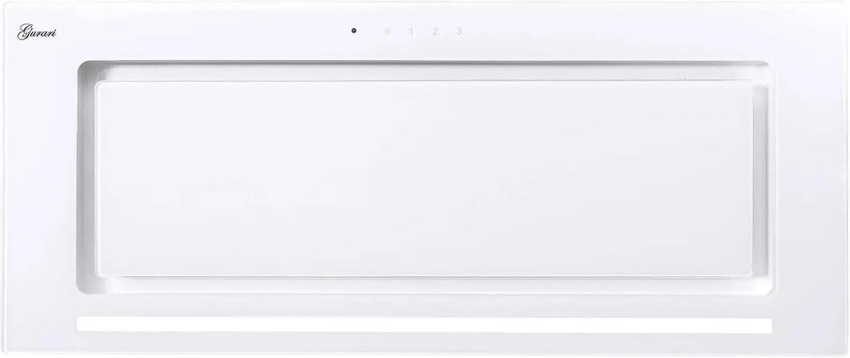 Cappa aspirante, 90 cm, 1000 m3/h, cappa da cucina, da incasso, bianco, GURARI GCH E 217 WH 90 PRIME, strisce LED, cappa di scarico, telecomando