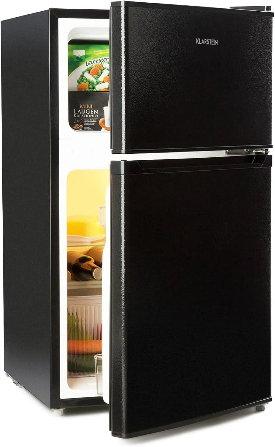 Klarstein Frigorifero combinato, classe energetica F, frigo con congelatore, nero, KLARSTEIN Big Daddy Cool - Frigorifero e Freezer Combinati