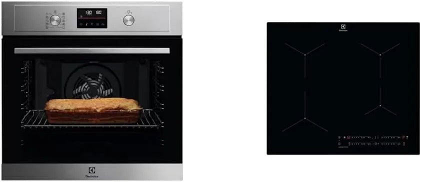 Electrolux Serie 600 EOF4P46X Forno elettrico, 60 cm, 72 L, classe energetica A, da incasso, nero, funzione Hob2Hood®, Classe A+ & LIL61443C Piano