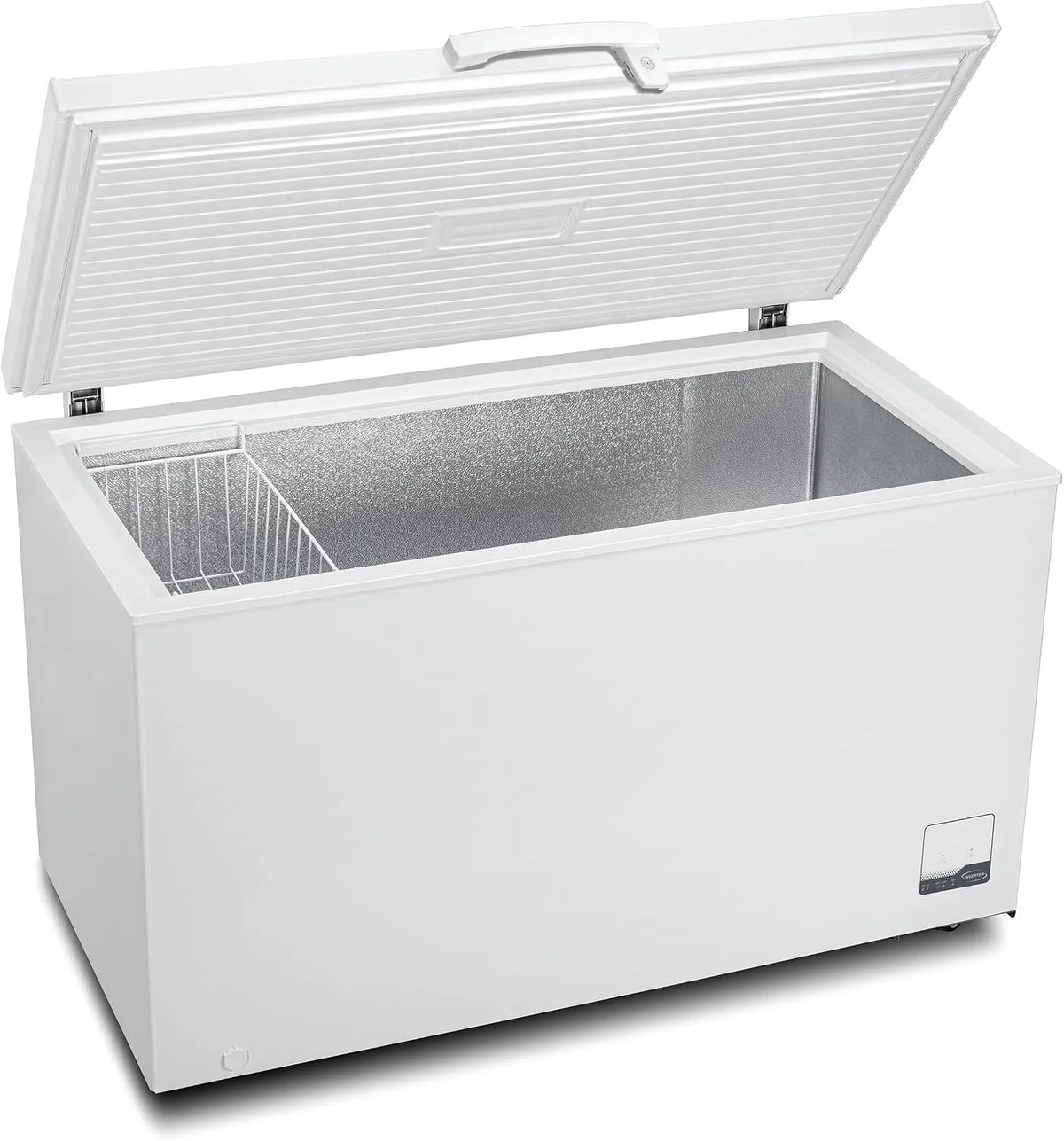 Congelatore GHF2400, 400 L, 136.5 x 73.5 x 83.5 cm, 130 W, vano congelatore, acciaio inox, freezer verticale, bianco, Illuminazione a LED, 1 cestello