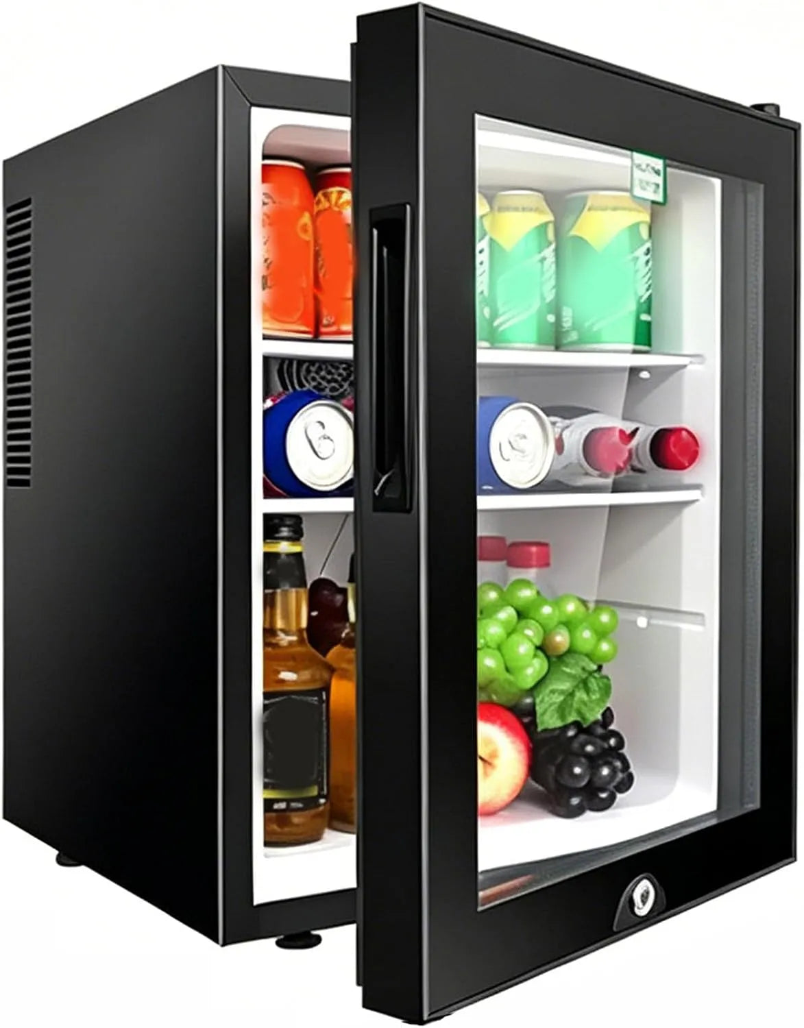 Congelatore, 30 L, 8 a 15 °C, 28 dB, vetro, 2 zone di temperatura, freezer verticale, controllo della temperatura 8-15 °C, ideale per dormitorio e