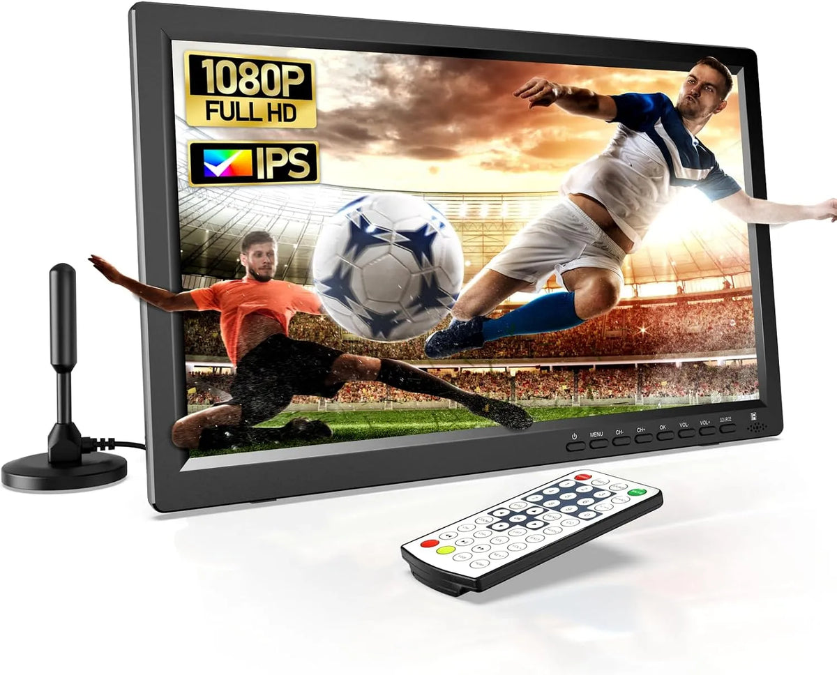 Smart TV 1080P 3000mAh, 15, 6 pollici, televisore, HDMI, USB, portatile, DVB-T2, 6 Pollici HD, AV - Per Camper, Giardino