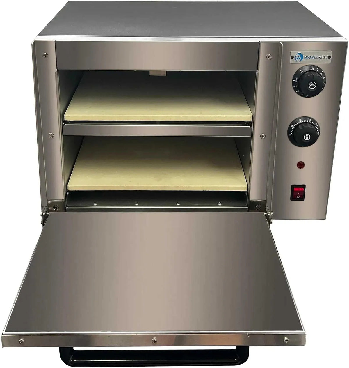 Forno elettrico per pizza, 33 cm, professionale, Ideale per Bar, Capacità 2 Pizze, 2 Piani, MBH, per Ristorazione. Forno Elettrico Piano Refrattario