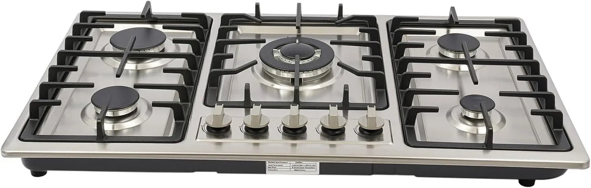 Piano cottura a gas kW, 5 fuochi, da incasso, ristoranti, acciaio inox, fornello a gas, 75 kW, 3 kW, 1 kW, per casa
